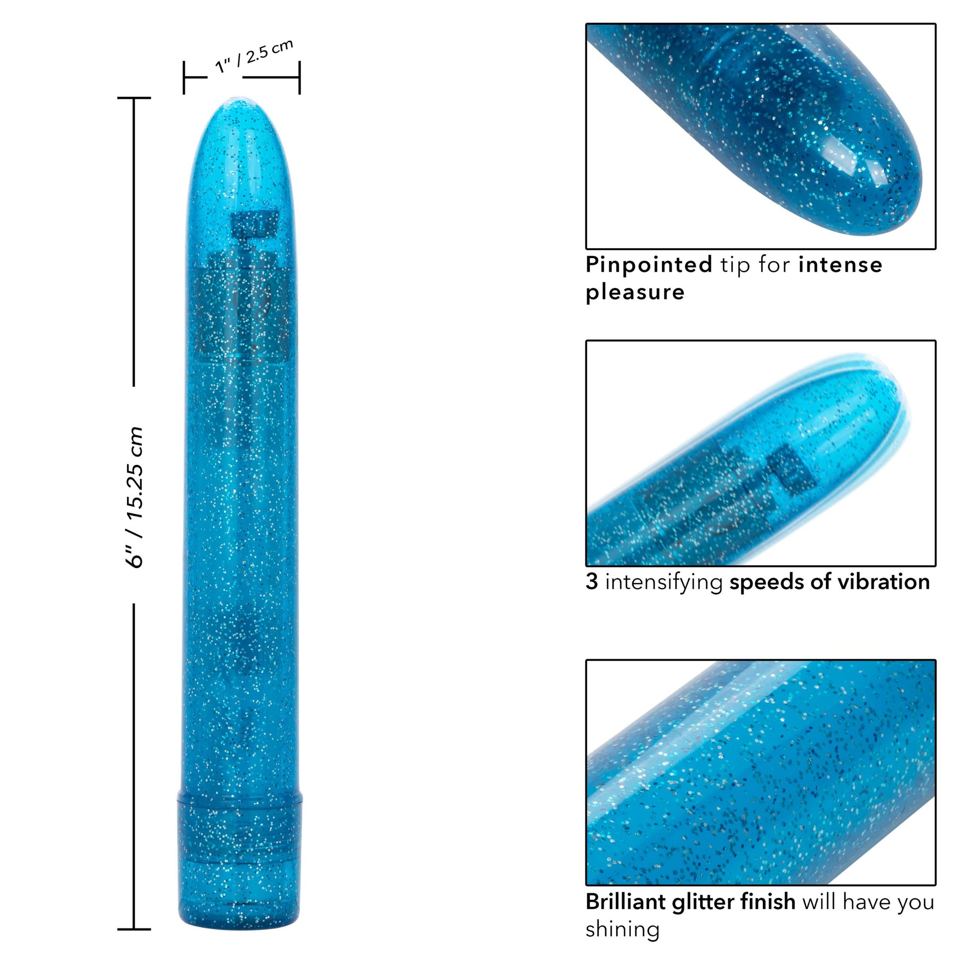 Sparkle Slim Vibe - Blue | 716770101068 | Available at EroticWarehouse.com