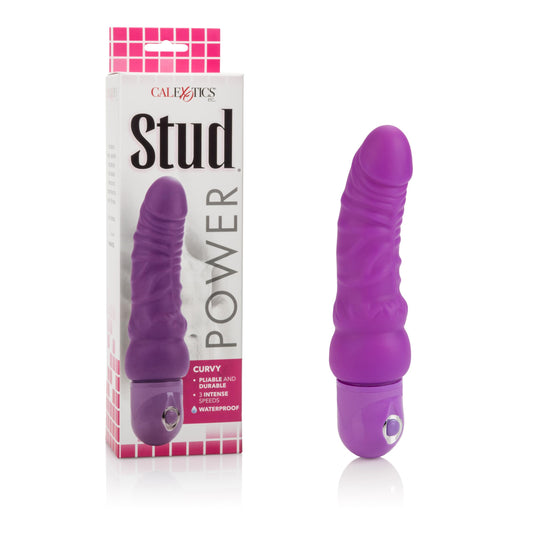 Waterproof Power Stud Curvy Dong - Purple | 716770069931 | Available at EroticWarehouse.com