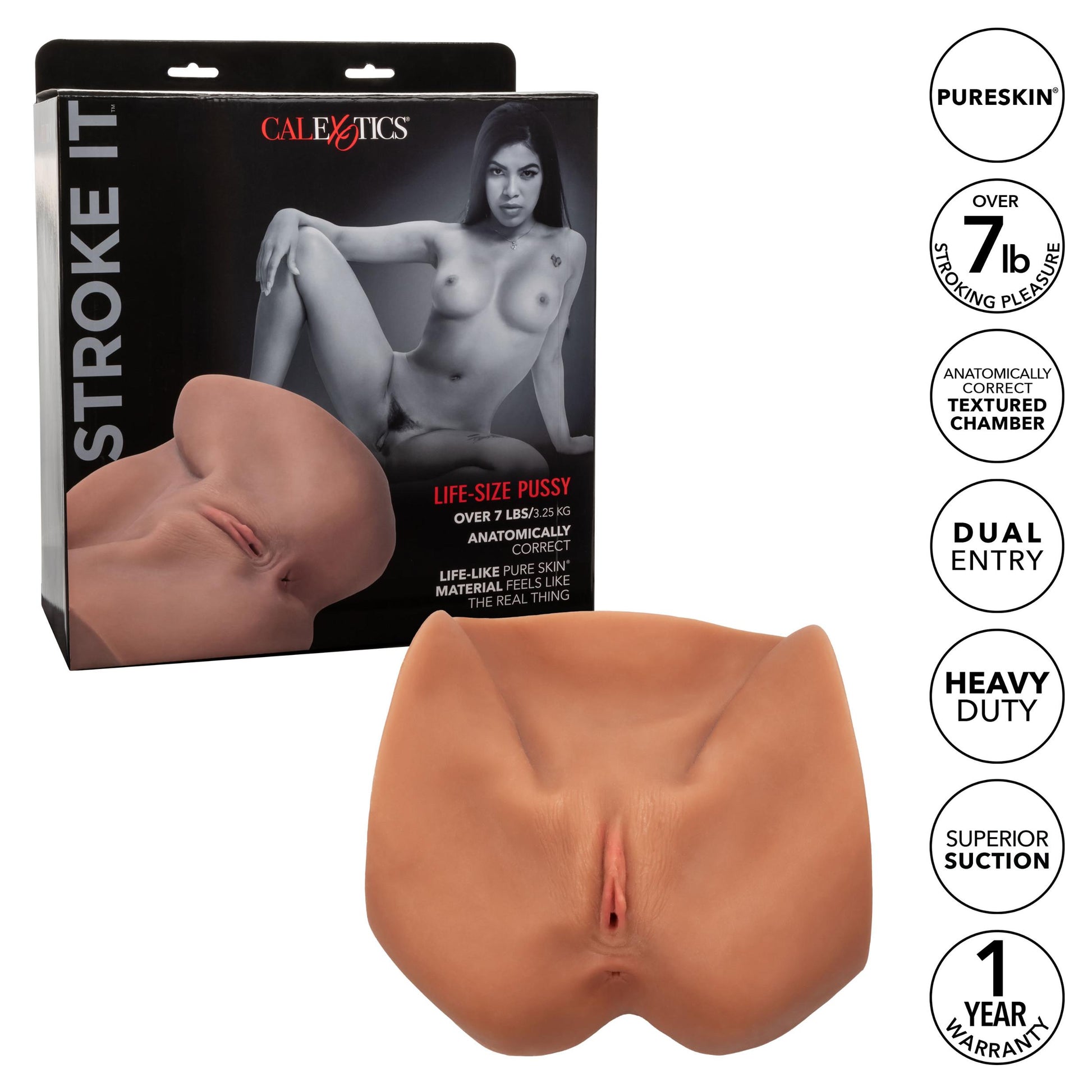 Stroke It Life-Size Pussy - Brown | 716770098832 | Available at EroticWarehouse.com