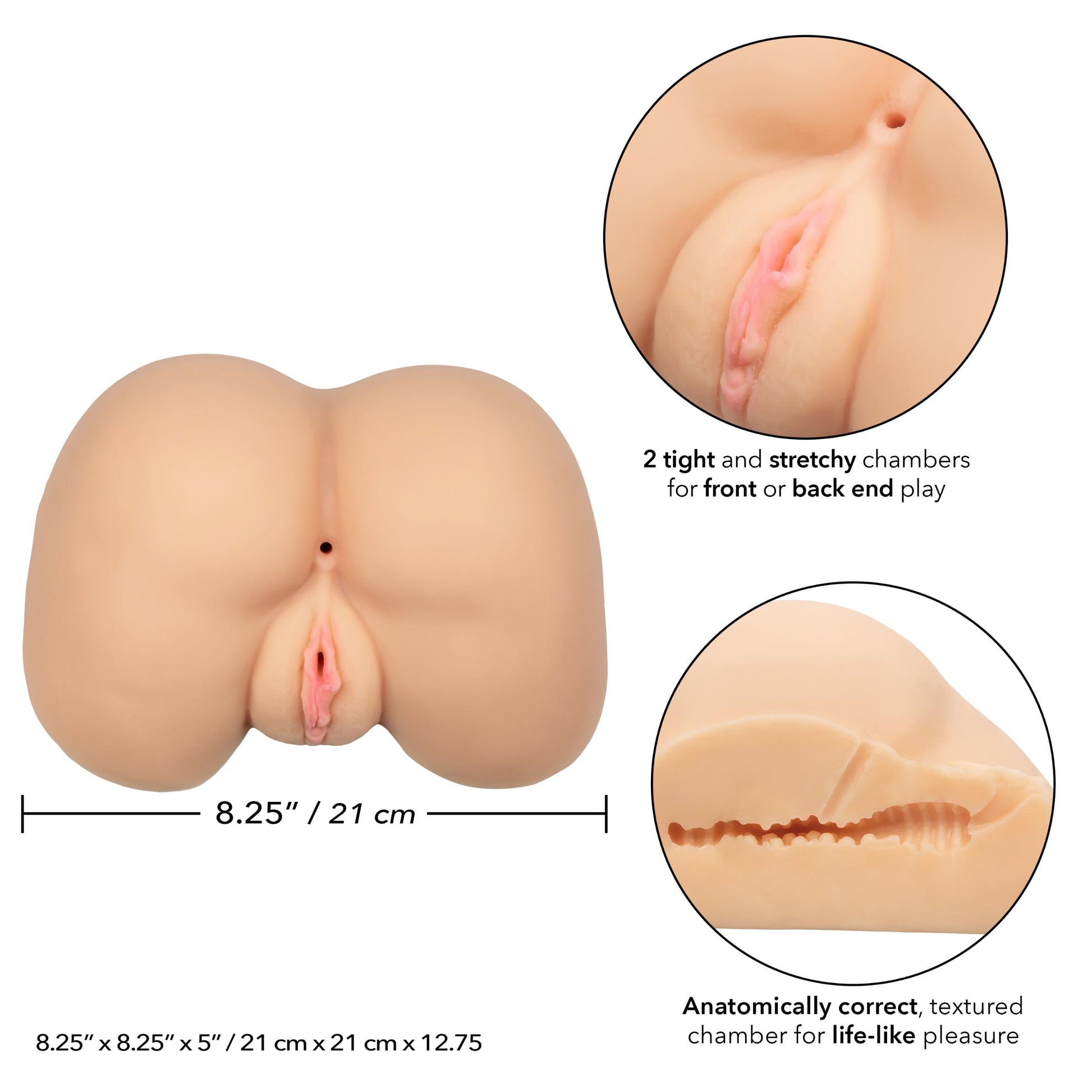 Stroke It Life-Size Ass - Ivory | 716770098849 | Available at EroticWarehouse.com