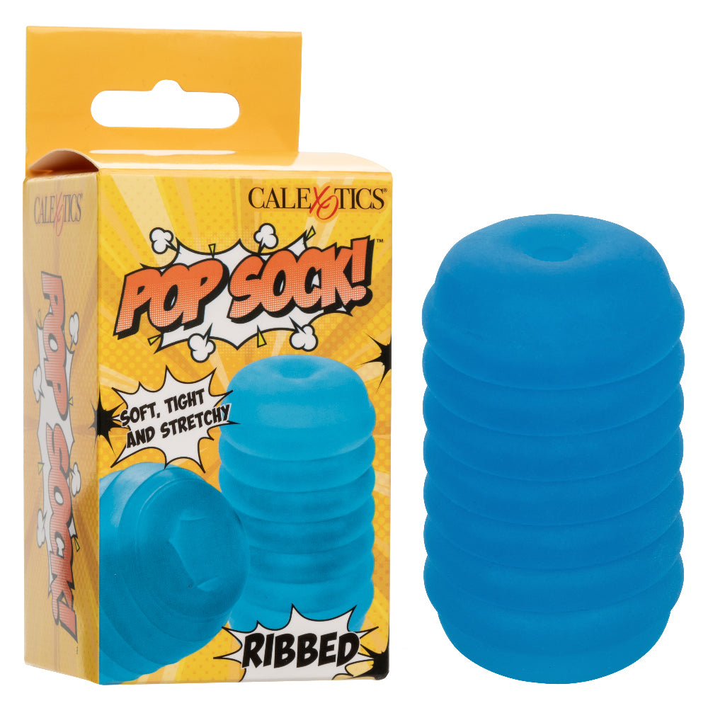 Pop Sock Ribbed - Blue | 716770108845 | Available at EroticWarehouse.com