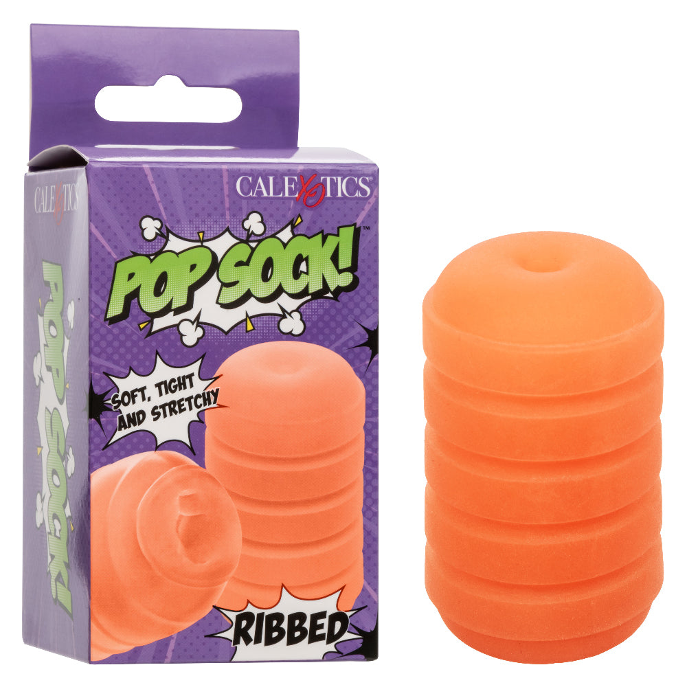 Pop Sock Ribbed - Orange | 716770108852 | Available at EroticWarehouse.com