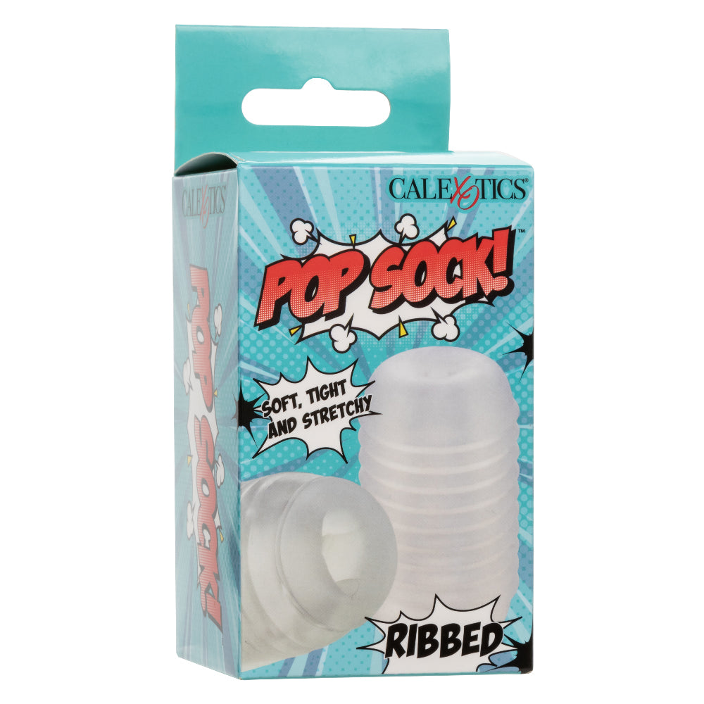 Pop Sock Ribbed - Clear | 716770108869 | Available at EroticWarehouse.com