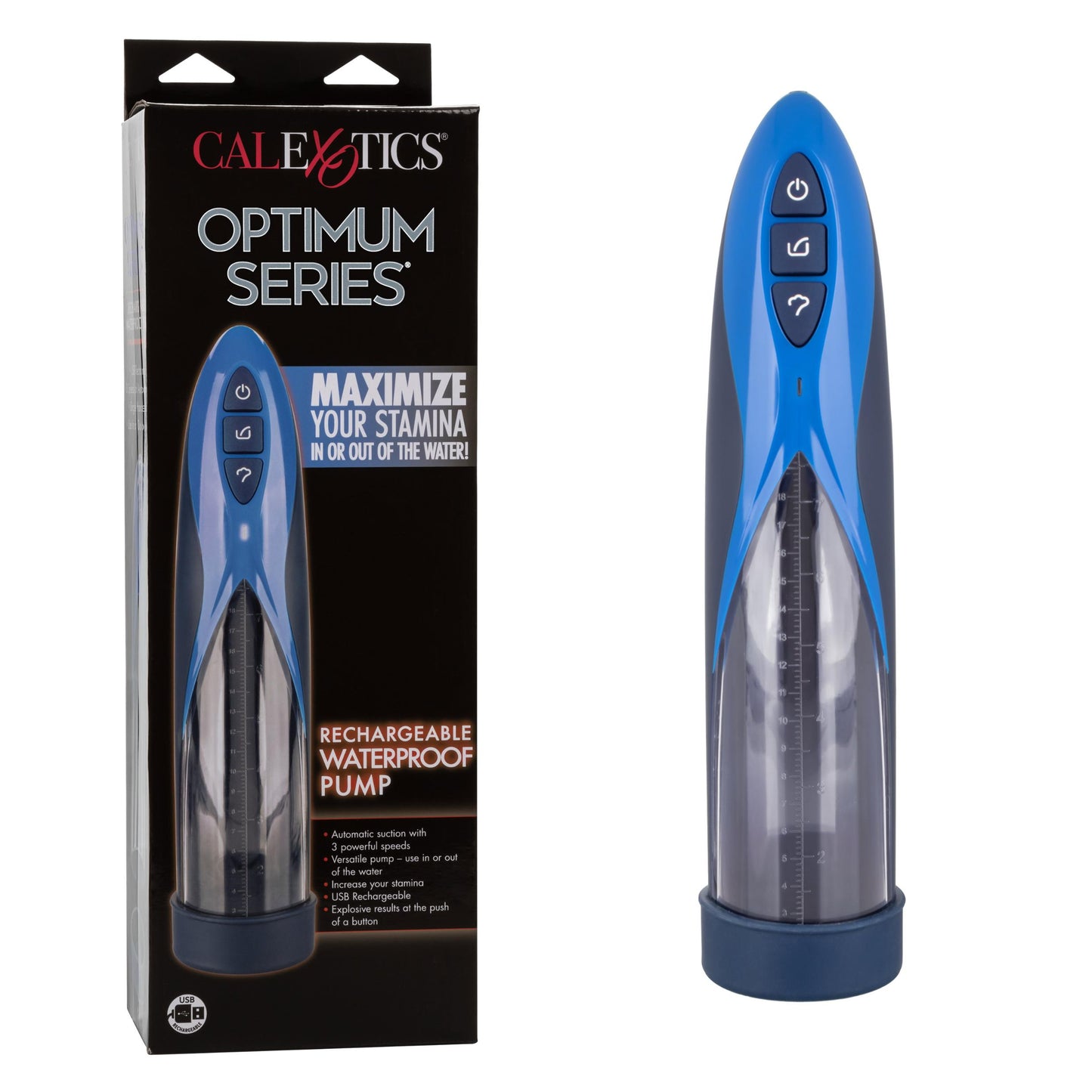 Optimum Series Rechargeable Waterproof Pump | 716770101501 | Available at EroticWarehouse.com