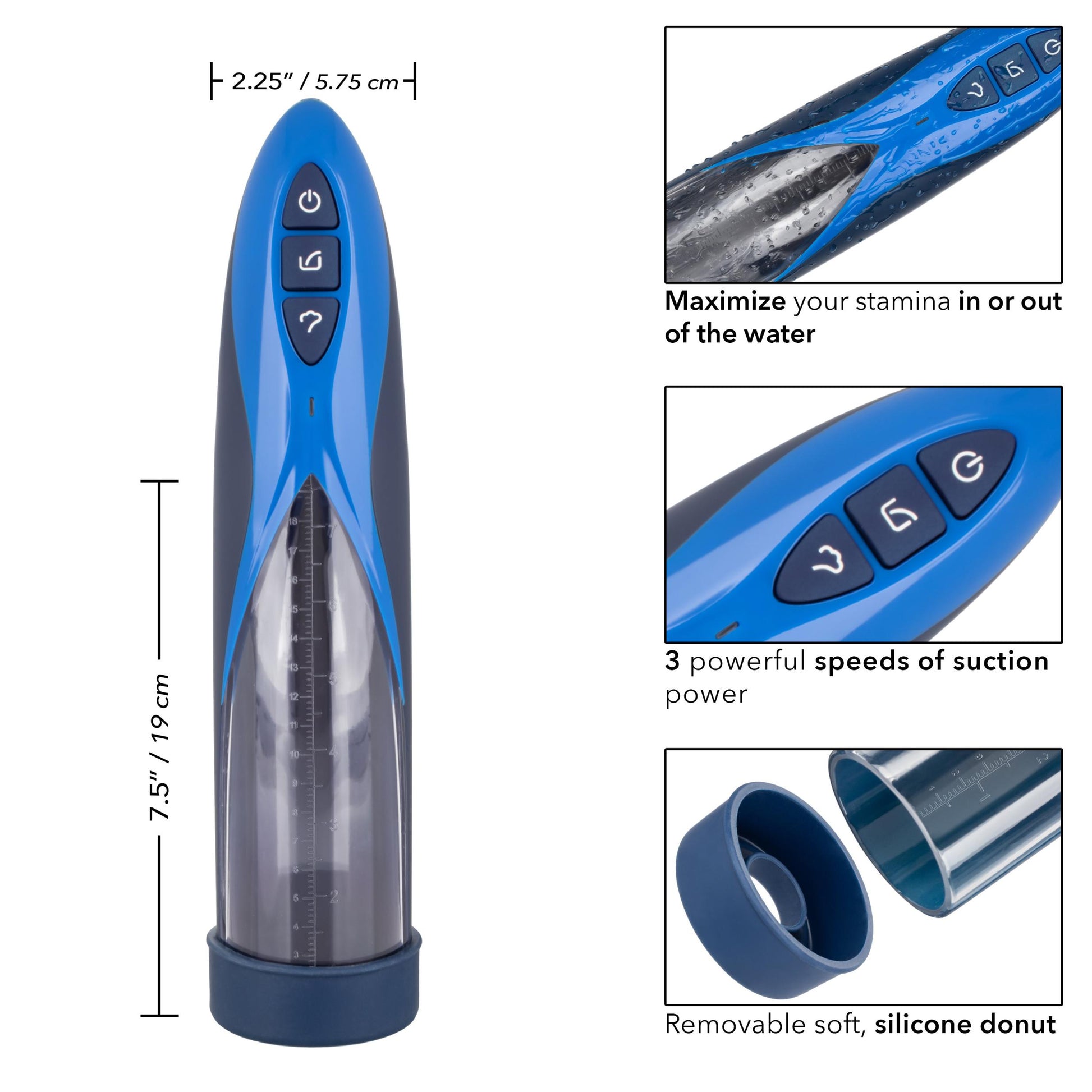 Optimum Series Rechargeable Waterproof Pump | 716770101501 | Available at EroticWarehouse.com