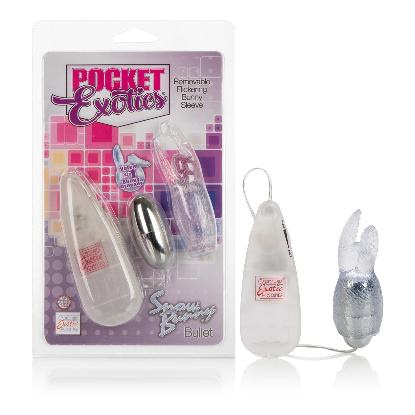 Pocket Exotics Snow Bunny Bullet - Clear | 716770085009 | Available at EroticWarehouse.com