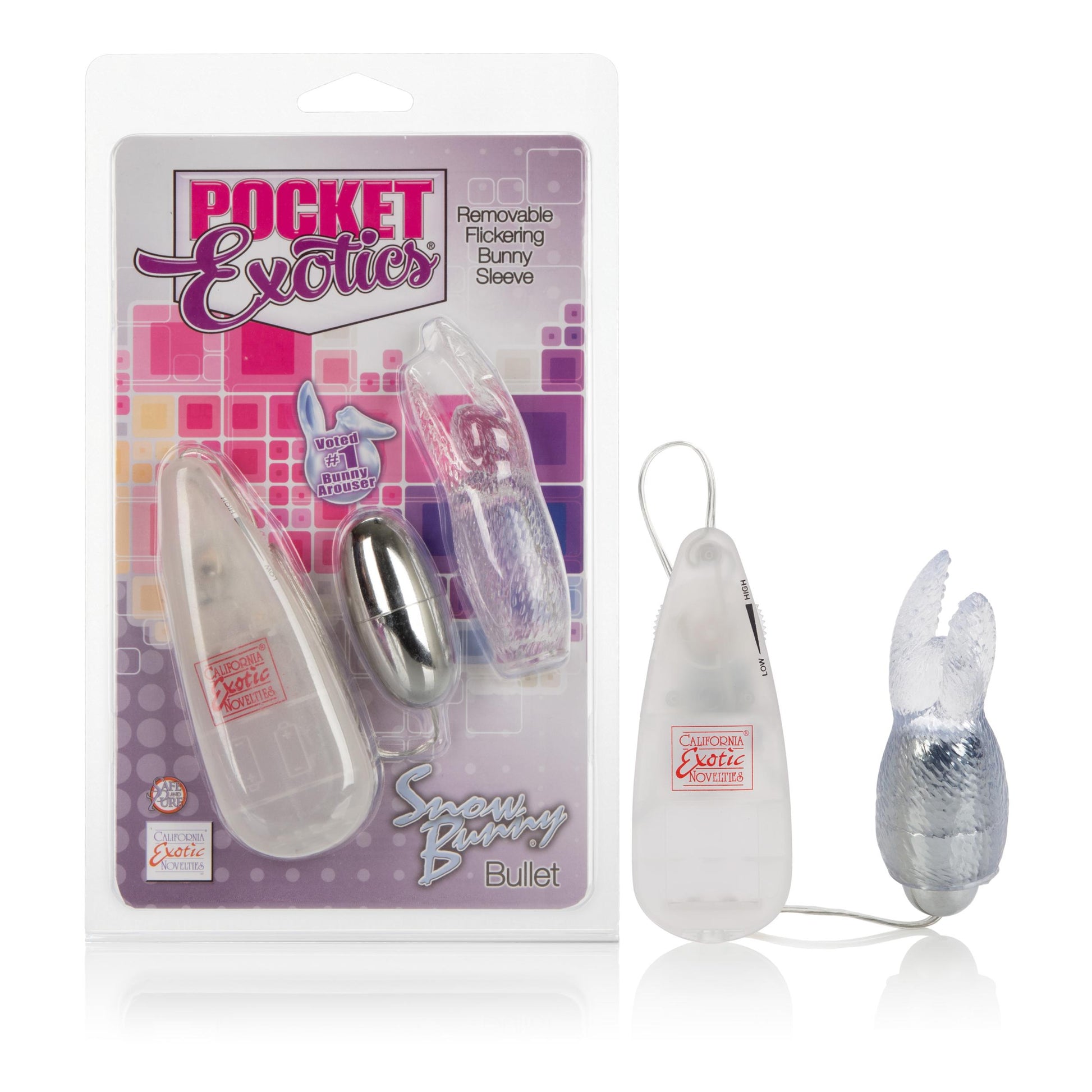 Pocket Exotics Snow Bunny Bullet - Clear | 716770085009 | Available at EroticWarehouse.com
