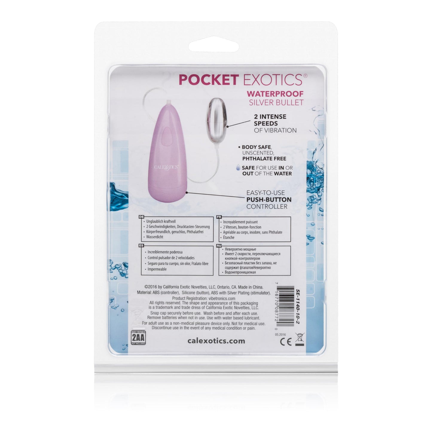 Pocket Exotics Waterproof Silver Bullet - Pink | 716770087720 | Available at EroticWarehouse.com