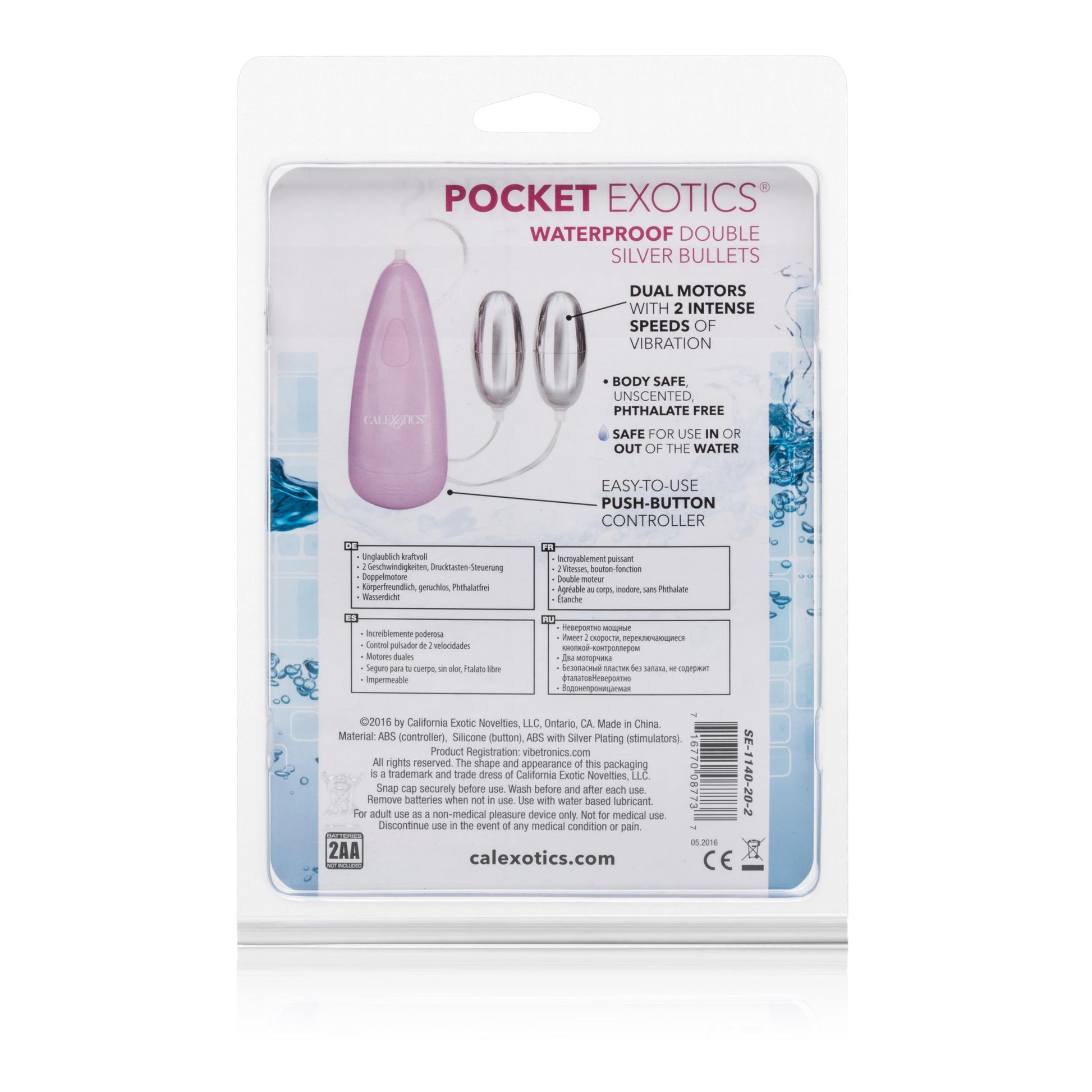Pocket Exotics Waterproof Double Silver Bullets - Pink | 716770087737 | Available at EroticWarehouse.com