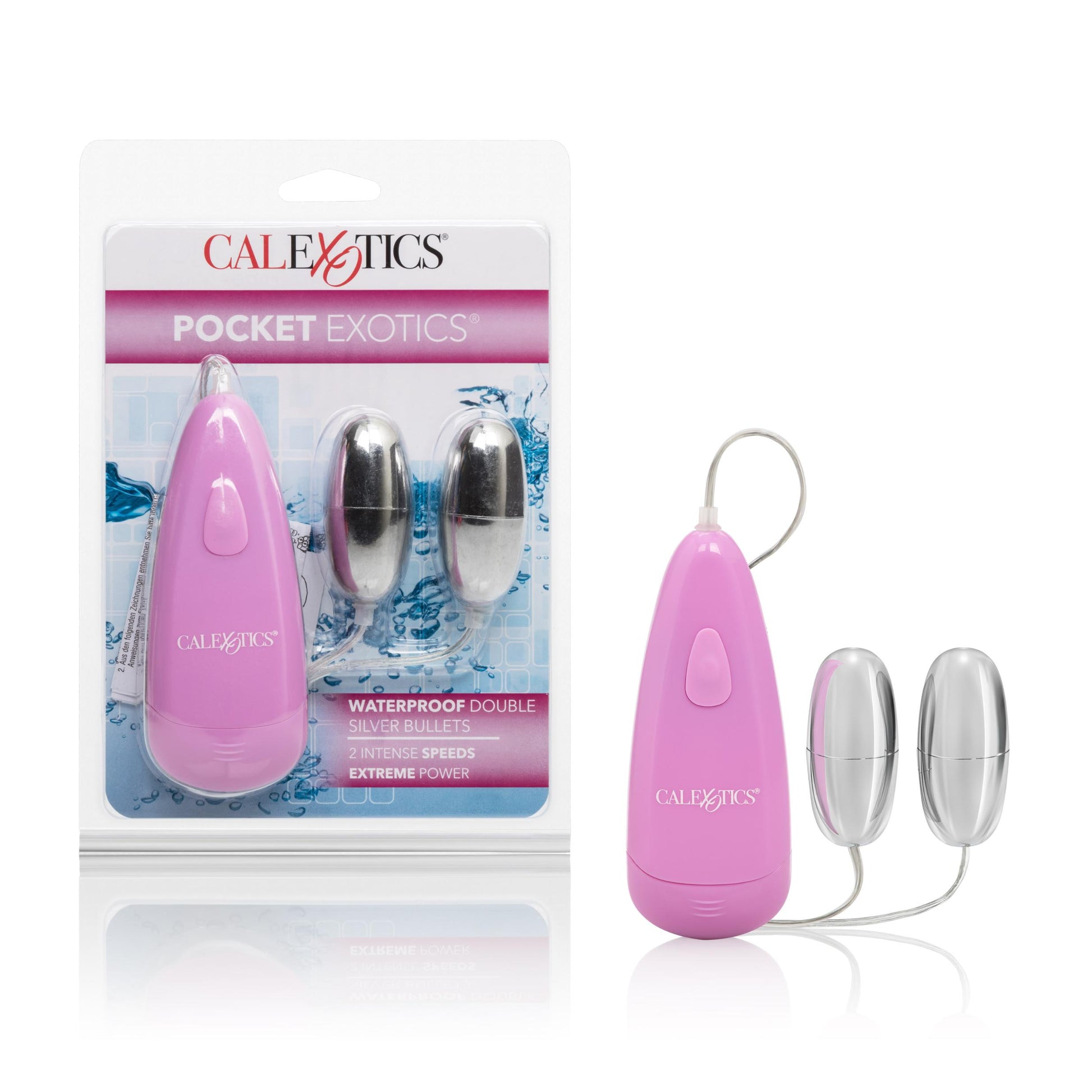 Pocket Exotics Waterproof Double Silver Bullets - Pink | 716770087737 | Available at EroticWarehouse.com