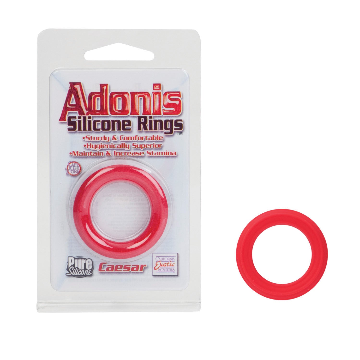 Caesar Silicone Ring - Red | 716770062369 | Available at EroticWarehouse.com