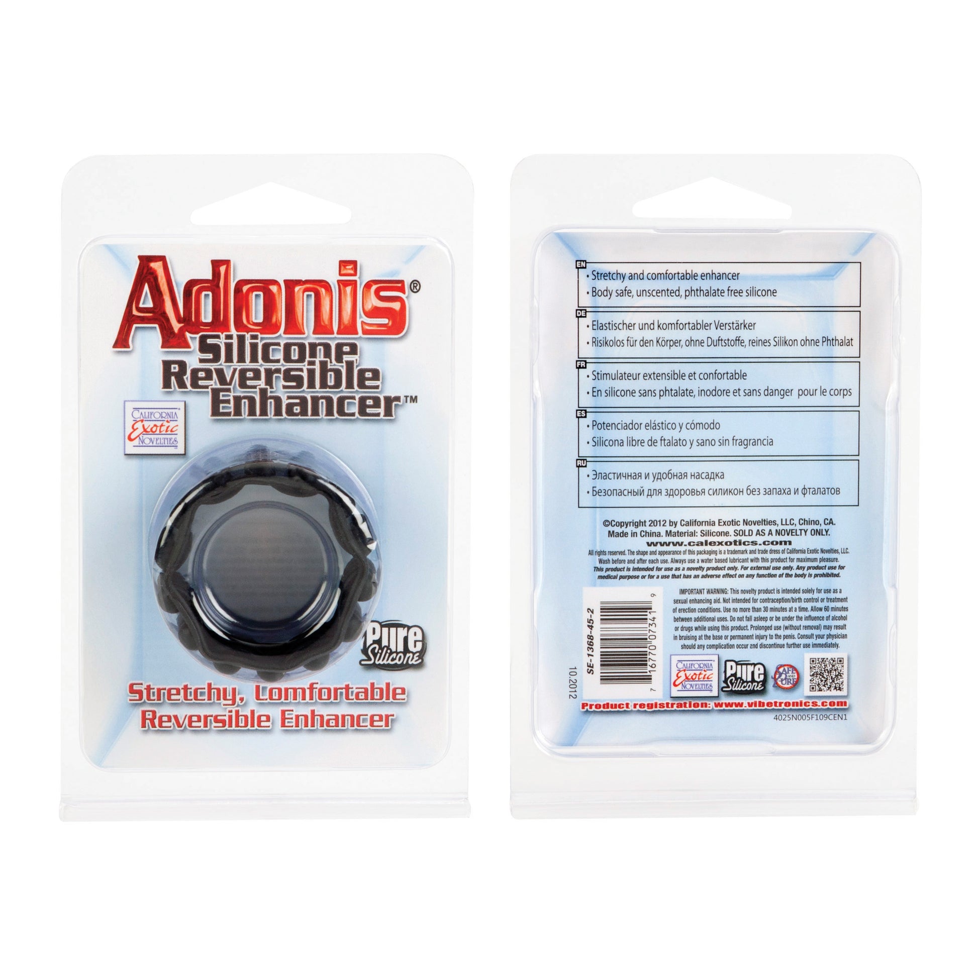 Adonis Silicone Reversible Enhancer - Black | 716770073419 | Available at EroticWarehouse.com