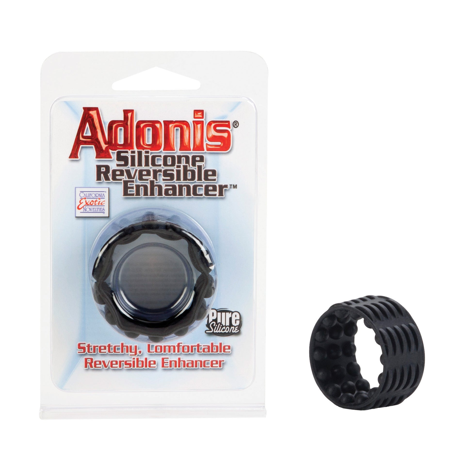 Adonis Silicone Reversible Enhancer - Black | 716770073419 | Available at EroticWarehouse.com