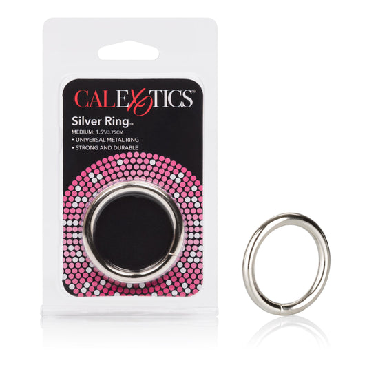 CalExotics Silver Cock Ring - Medium | 716770004376 | Available at EroticWarehouse.com