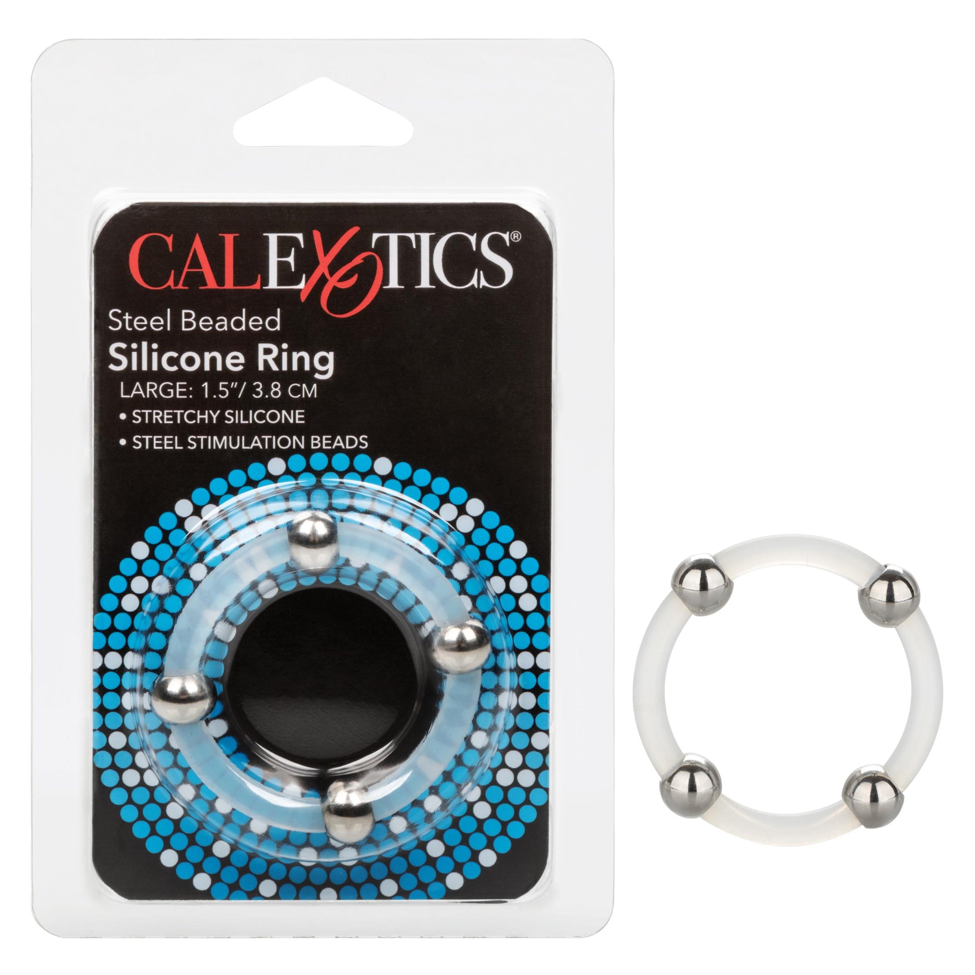 Steel Beaded Silicone Ring - Large | 716770094223 | Available at EroticWarehouse.com