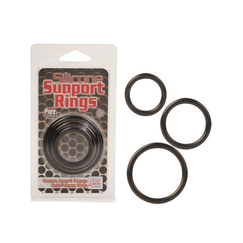 Silicone Support Rings - Black | 716770062475 | Available at EroticWarehouse.com
