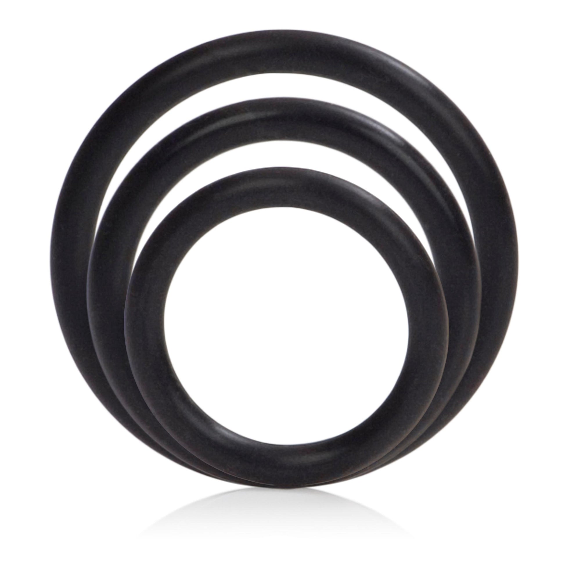 Silicone Support Rings - Black | 716770062475 | Available at EroticWarehouse.com