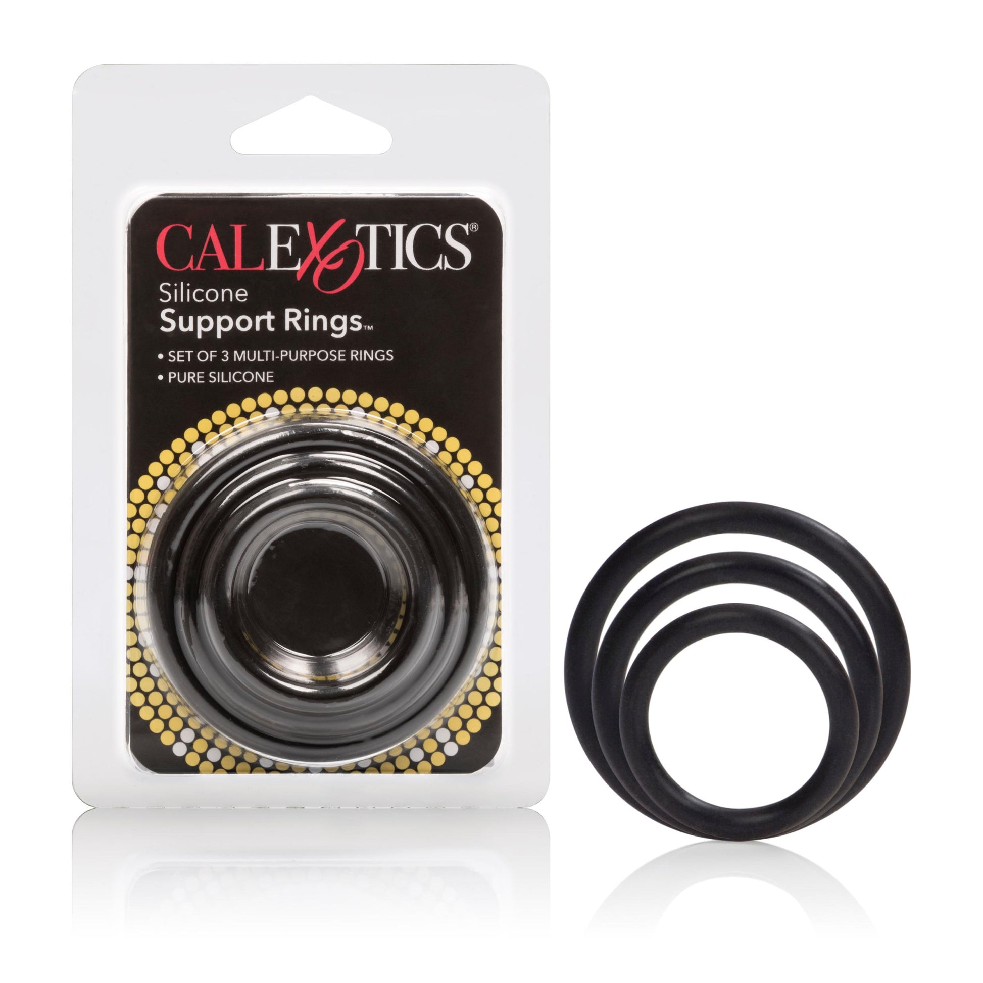 Silicone Support Rings - Black | 716770062475 | Available at EroticWarehouse.com