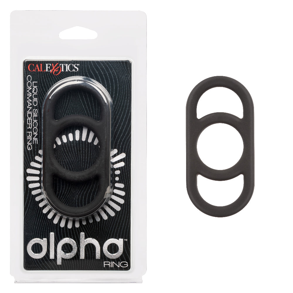 Alpha Liquid Silicone Commander Ring - Black | 716770108227 | Available at EroticWarehouse.com