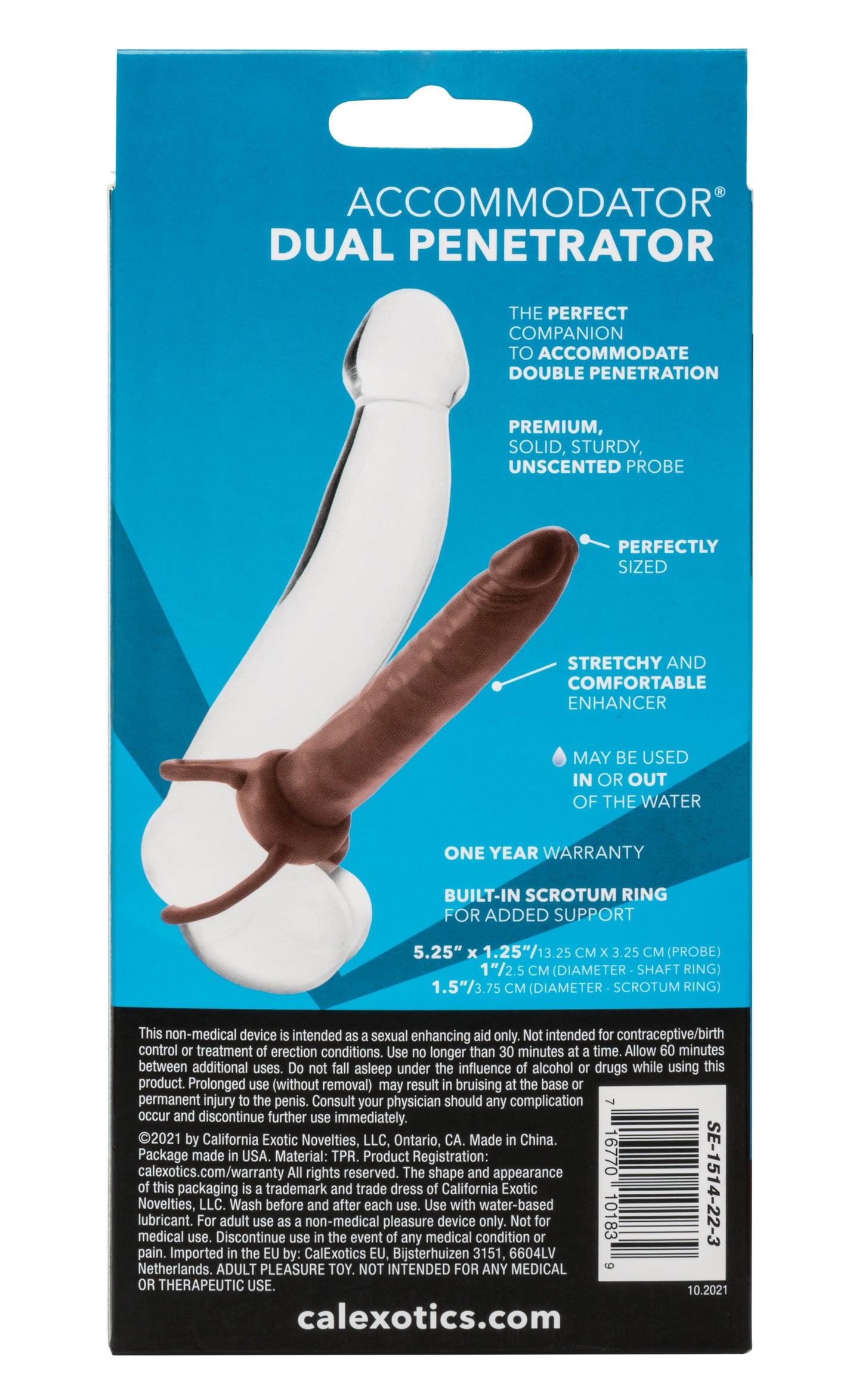 Accommodator Dual Penetrator - Brown | 716770101839 | Available at EroticWarehouse.com