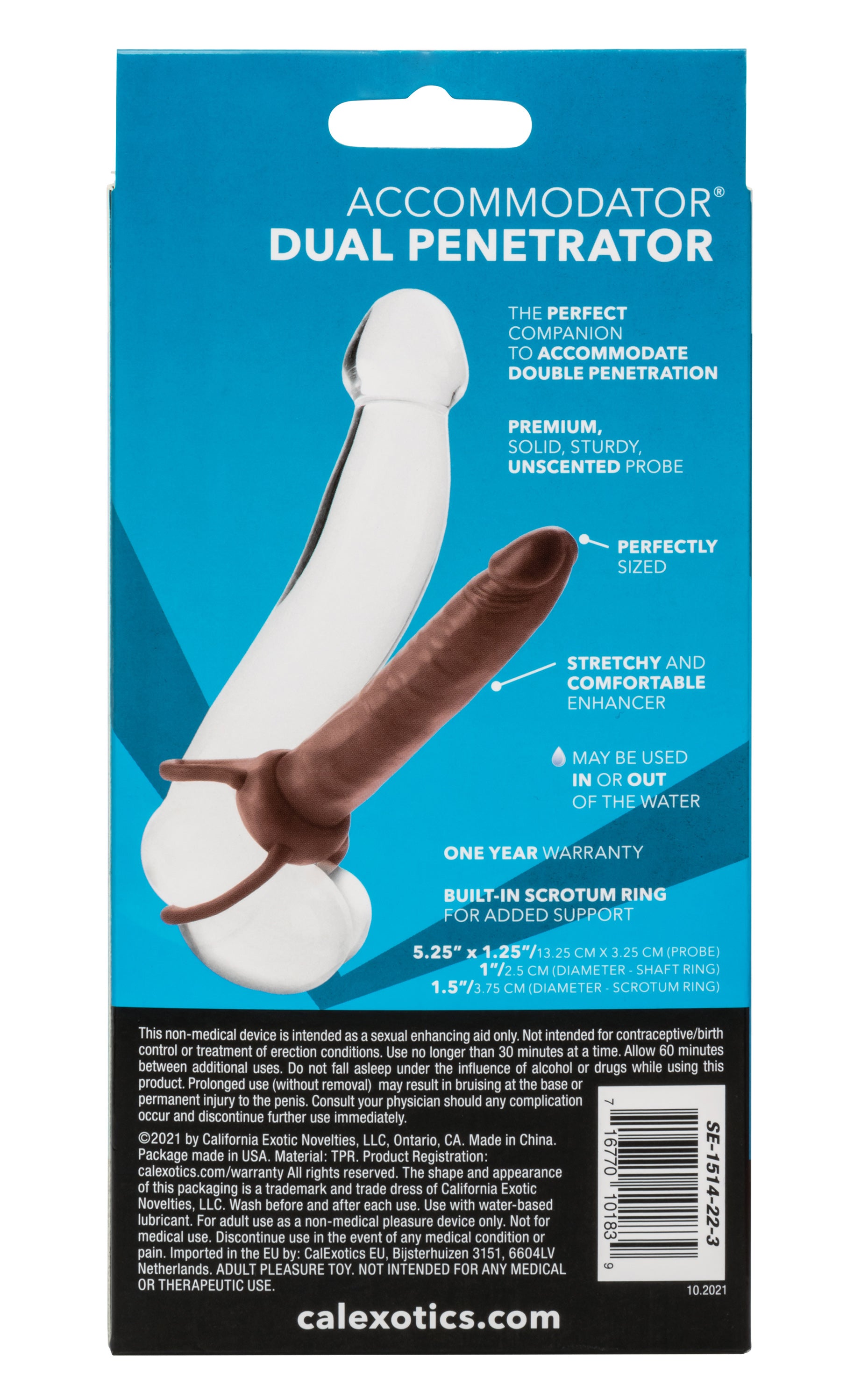 Accommodator Dual Penetrator - Brown | 716770101839 | Available at EroticWarehouse.com