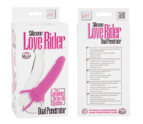 Silicone Love Rider Dual Penetrator - Pink | 716770073501 | Available at EroticWarehouse.com