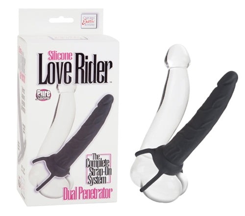 Silicone Love Rider Dual Penetrator - Black | 716770073518 | Available at EroticWarehouse.com