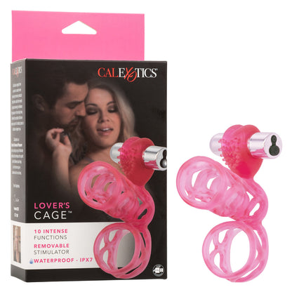 Lovers Cage Stretchy Cock Cage Comfortable Scrotum Cage Pink Rechargeable | 716770050984 | Available at EroticWarehouse.com