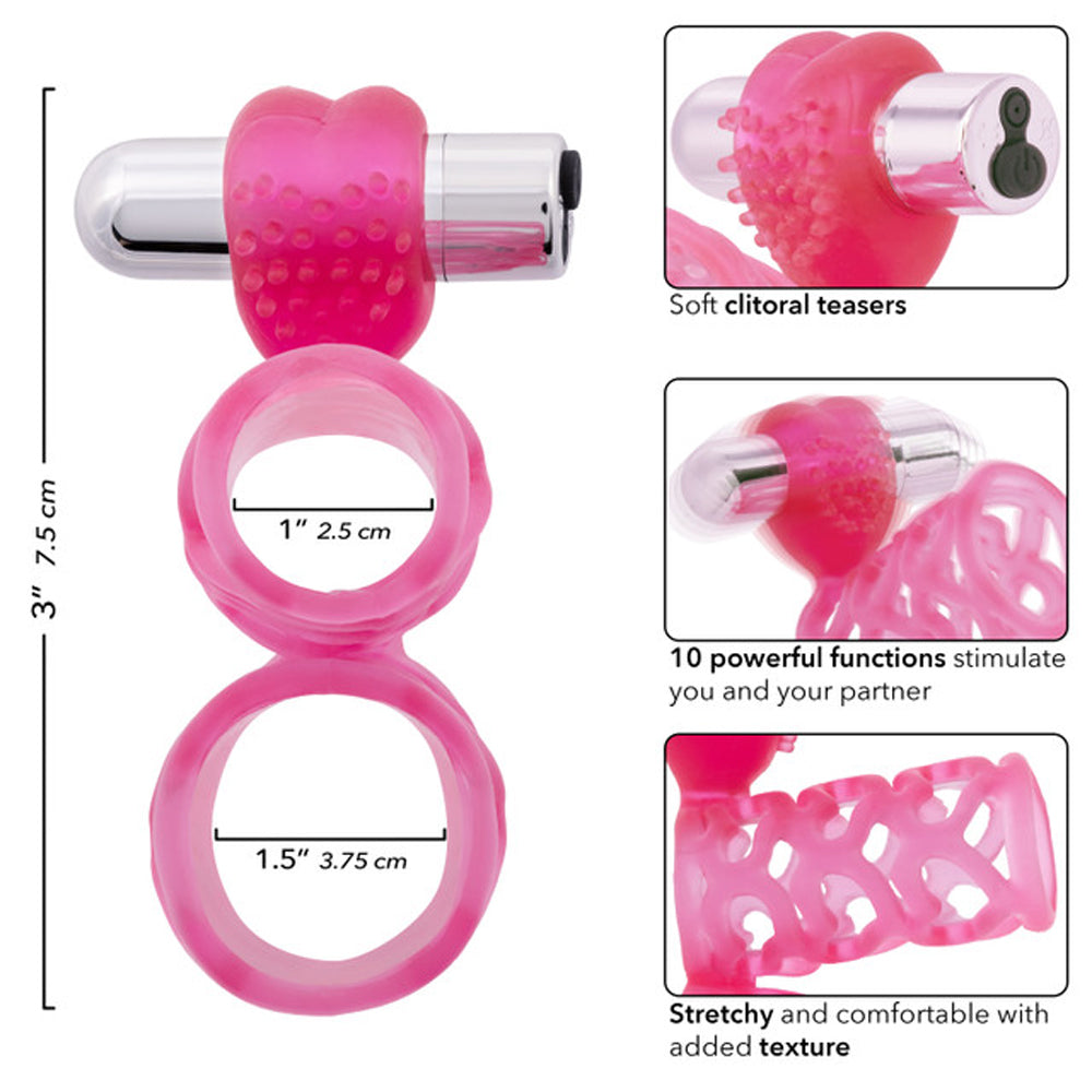 Lovers Cage Stretchy Cock Cage Comfortable Scrotum Cage Pink Rechargeable | 716770050984 | Available at EroticWarehouse.com
