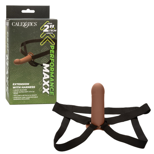 Performance Maxx Extension With Harness - Brown | 716770102003 | Available at EroticWarehouse.com