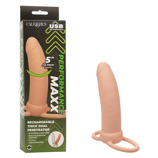 Performance Maxx Rechargeable Thick Dual Penetrator - Ivory | 716770109293 | Available at EroticWarehouse.com
