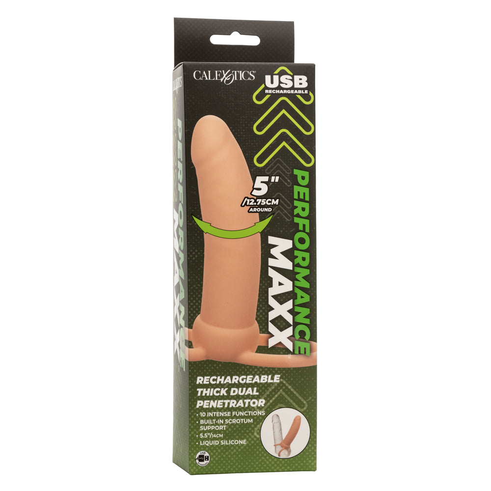 Performance Maxx Rechargeable Thick Dual Penetrator - Ivory | 716770109293 | Available at EroticWarehouse.com