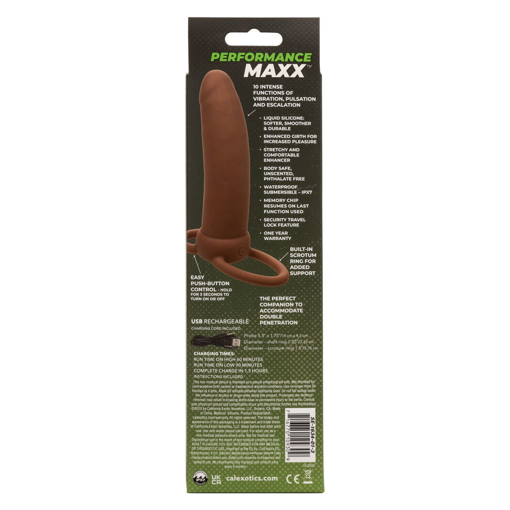 Performance Maxx Rechargeable Thick Dual Penetrator - Brown | 716770109309 | Available at EroticWarehouse.com