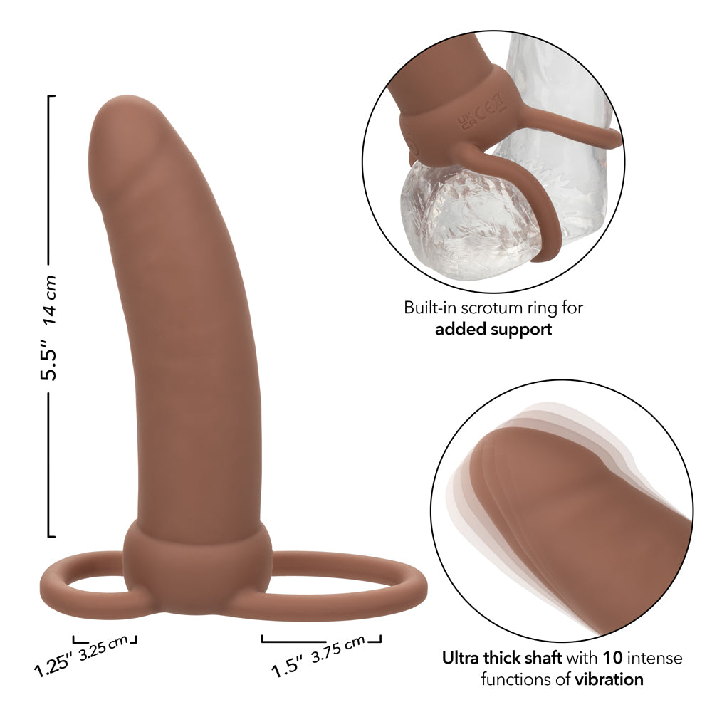 Performance Maxx Rechargeable Thick Dual Penetrator - Brown | 716770109309 | Available at EroticWarehouse.com