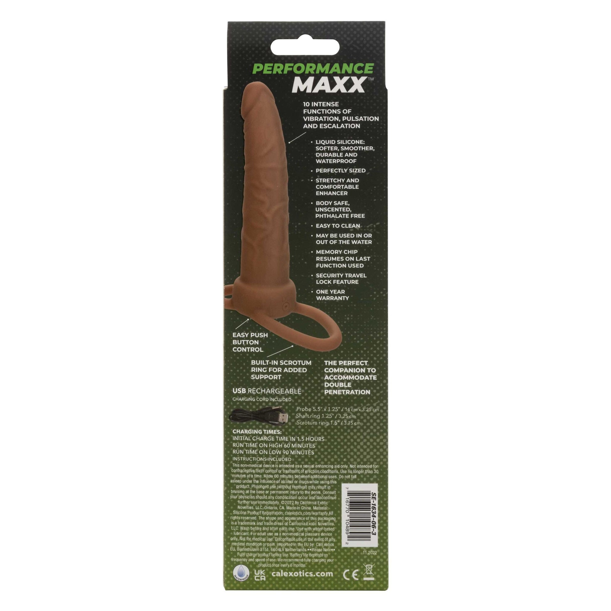 Performance Maxx Rechargeable Dual Penetrator - Brown | 716770104892 | Available at EroticWarehouse.com