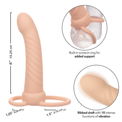 Performance Maxx Rechargeable Ribbed Dual Penetrator - Ivory | 716770109316 | Available at EroticWarehouse.com