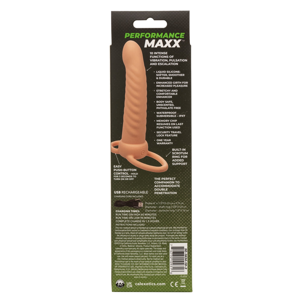 Performance Maxx Rechargeable Ribbed Dual Penetrator - Ivory | 716770109316 | Available at EroticWarehouse.com