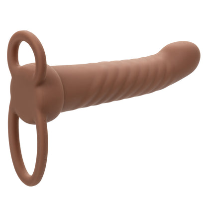 Performance Maxx Rechargeable Ribbed Dual Penetrator - Brown | 716770109323 | Available at EroticWarehouse.com