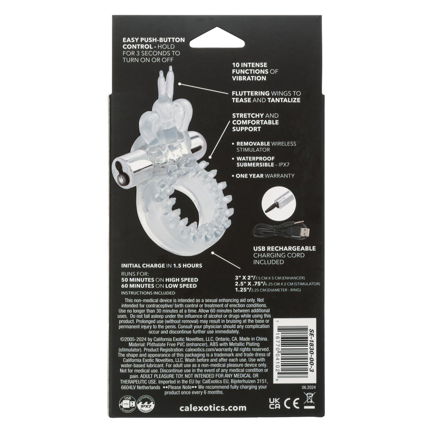 Wireless Butterfly Ring Rechargeable | 716770041029 | Available at EroticWarehouse.com