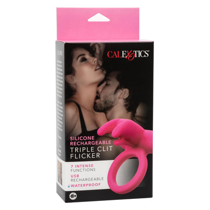 Silicone Rechargeable Triple Clit Flicker | 716770094636 | Available at EroticWarehouse.com