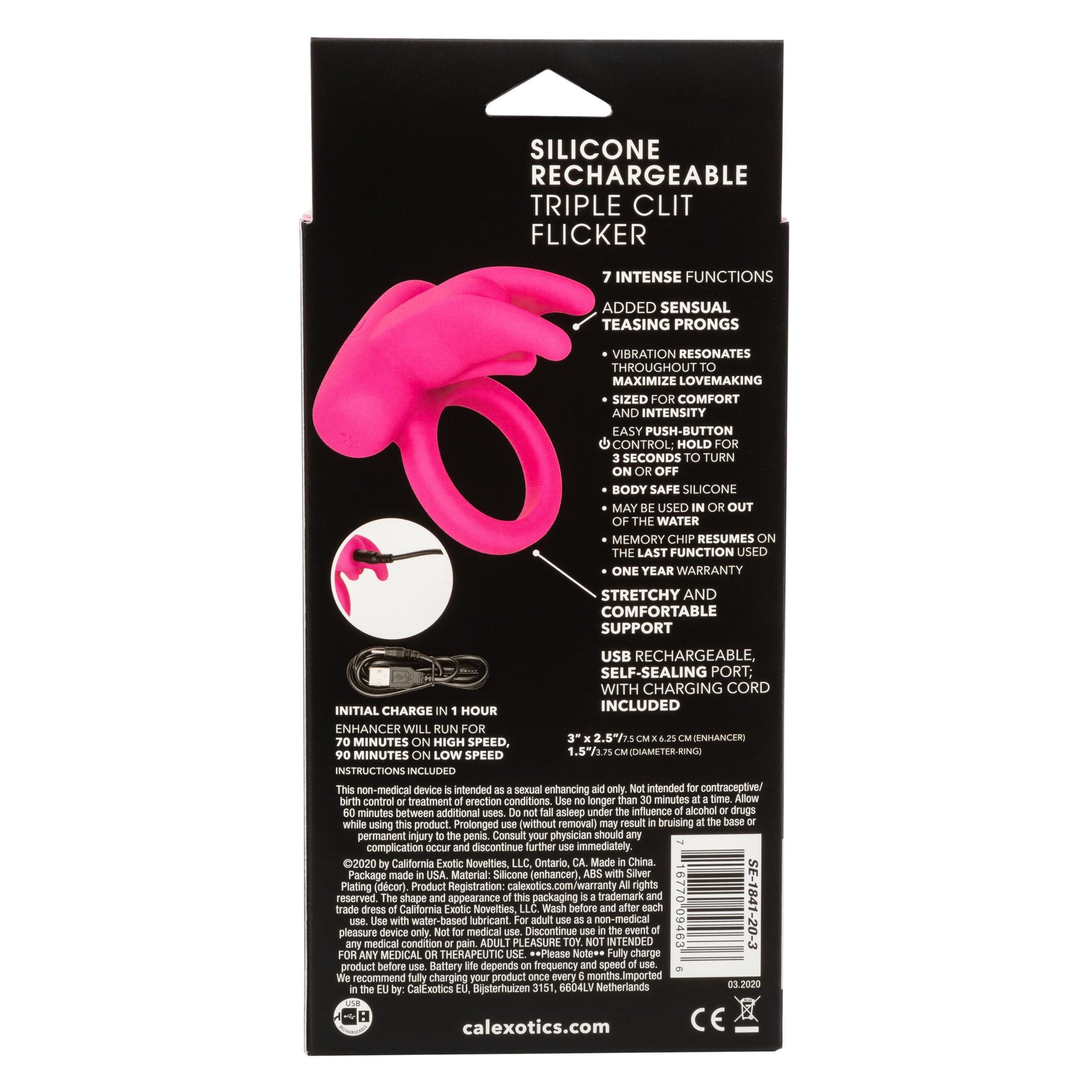 Silicone Rechargeable Triple Clit Flicker | 716770094636 | Available at EroticWarehouse.com