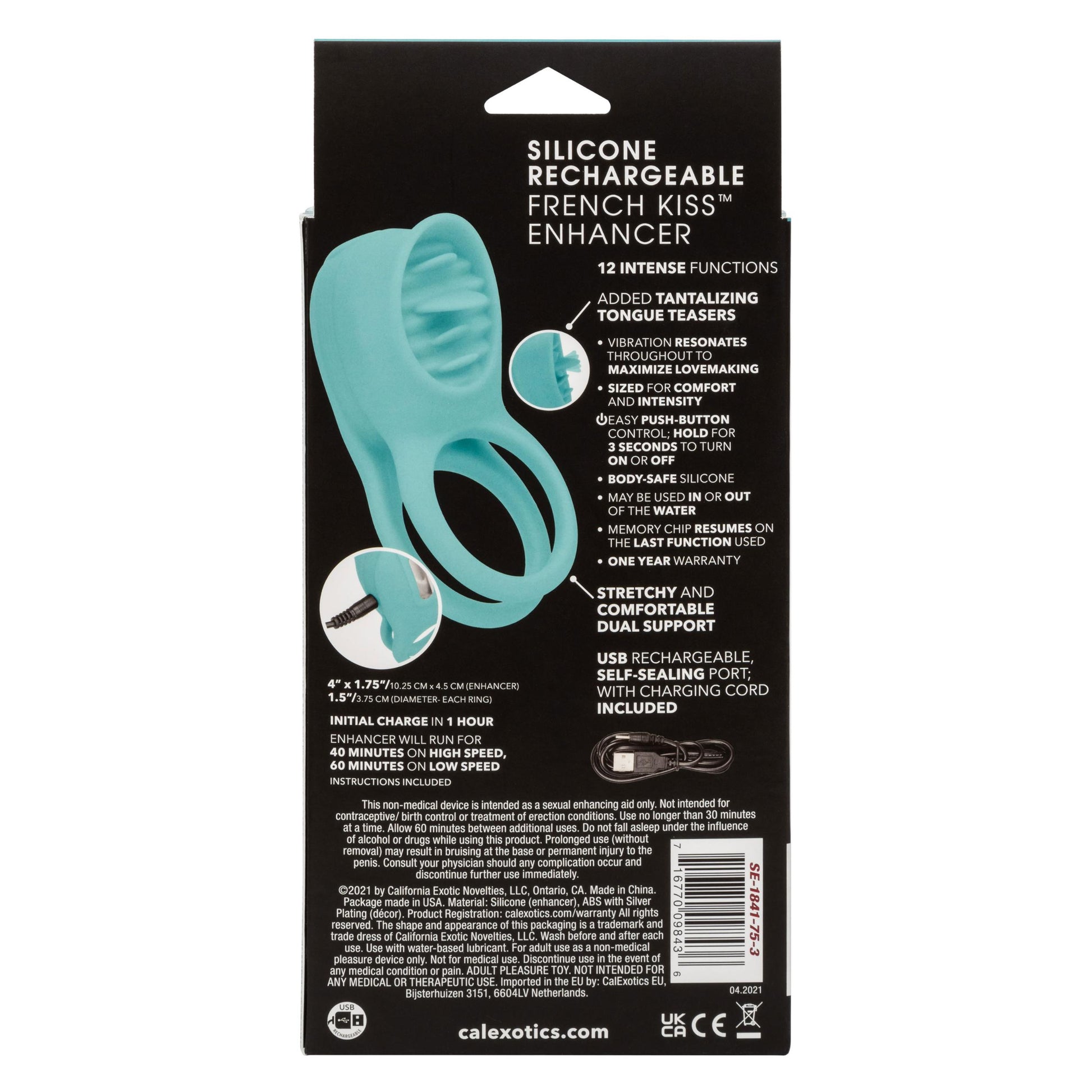 Silicone Rechargeable French Kiss Enhancer | 716770098436 | Available at EroticWarehouse.com