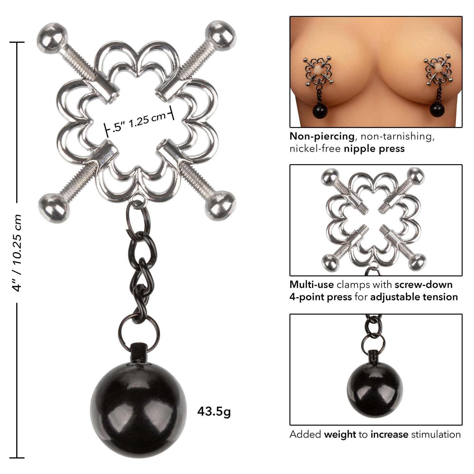 Nipple Grips 4-Point Weighted Nipple Press | 716770097446 | Available at EroticWarehouse.com