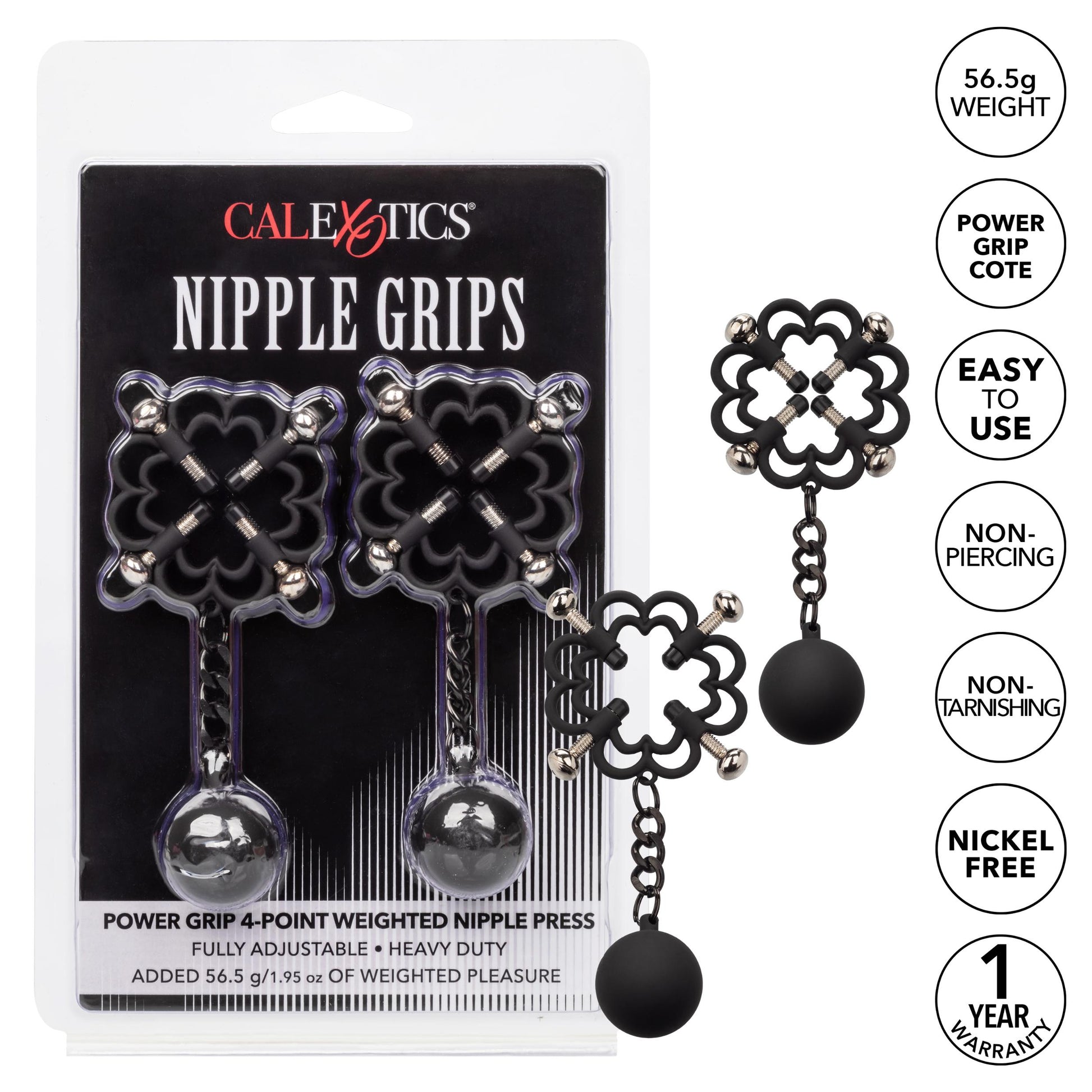 Nipple Grips Power Grip 4-Point Weighted Nipple Press | 716770100924 | Available at EroticWarehouse.com