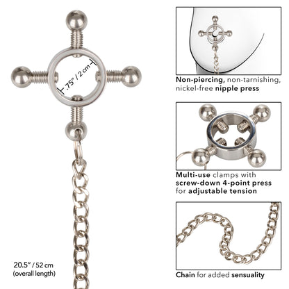Nipple Grips 4-Point Nipple Press With Chain | 716770099303 | Available at EroticWarehouse.com
