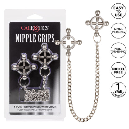 Nipple Grips 4-Point Nipple Press With Chain | 716770099303 | Available at EroticWarehouse.com
