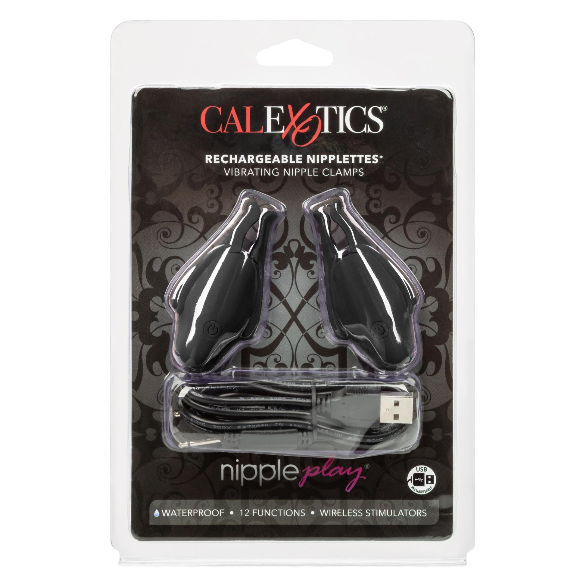 Nipple Play Rechargeable Nipplettes - Black | 716770095930 | Available at EroticWarehouse.com