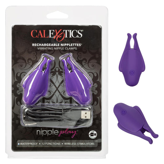 Nipple Play Rechargeable Nipplettes - Purple | 716770095947 | Available at EroticWarehouse.com
