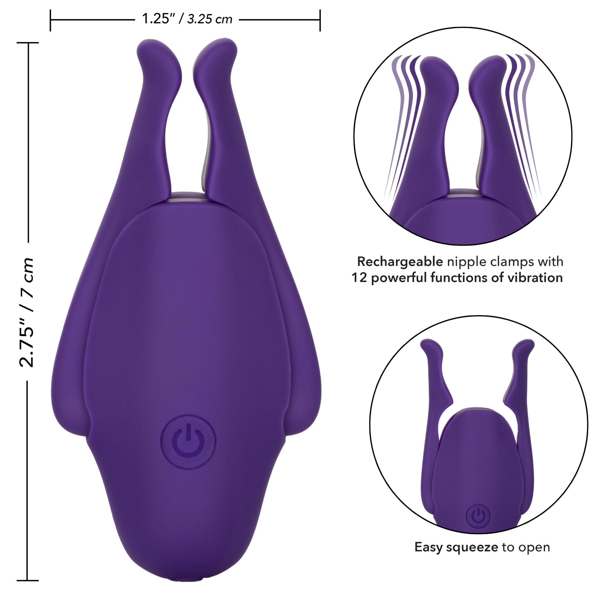 Nipple Play Rechargeable Nipplettes - Purple | 716770095947 | Available at EroticWarehouse.com