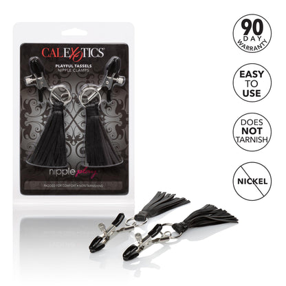 Nipple Play Playful Tassels Nipple Clamps - Black | 716770091888 | Available at EroticWarehouse.com